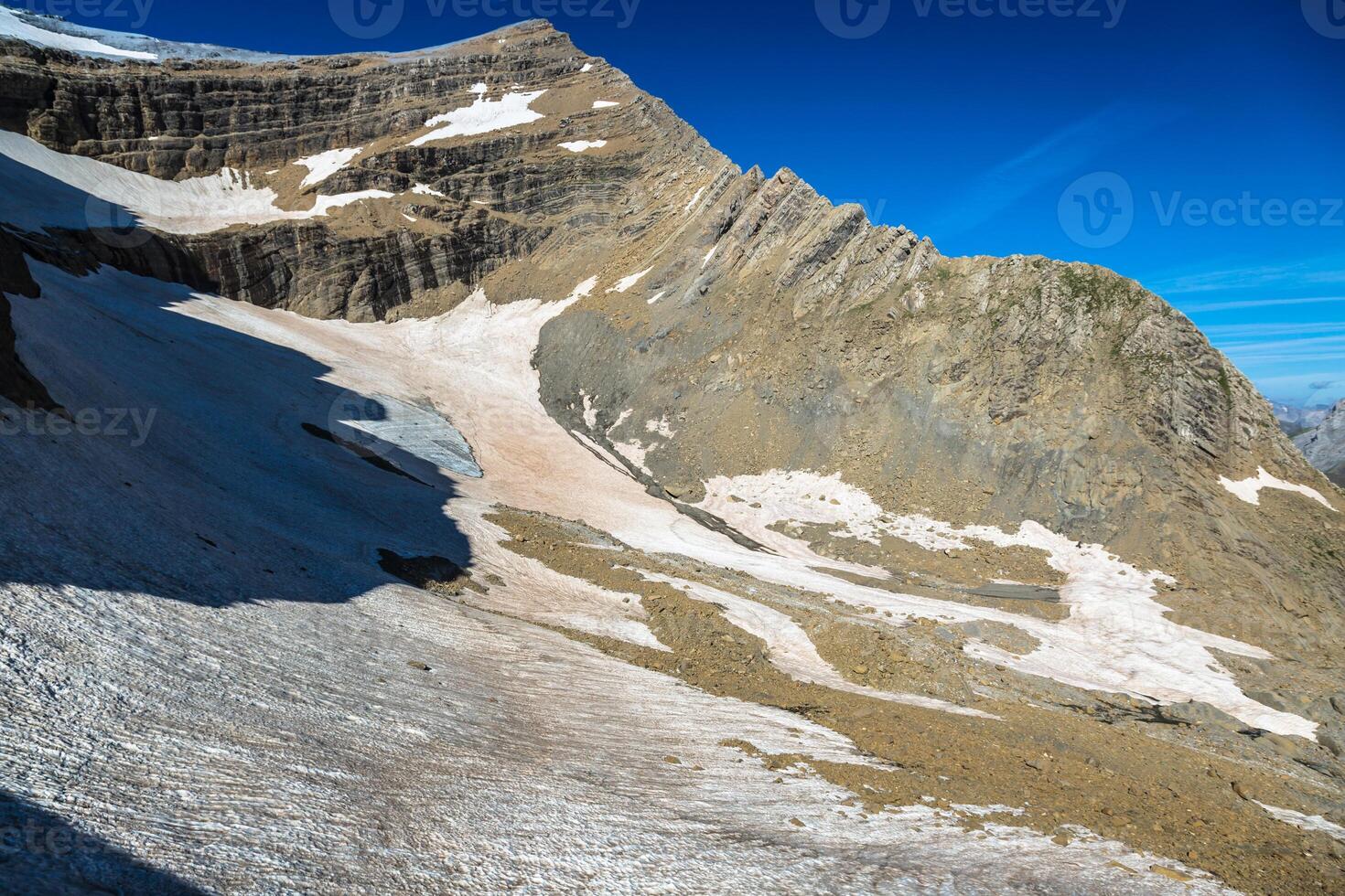 glaciär i de cirque de gavarnie i de central pyreneerna - Frankrike foto