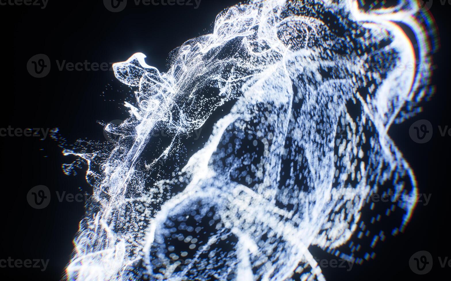 abstrakt strömmande Vinka partiklar bakgrund, 3d tolkning. foto