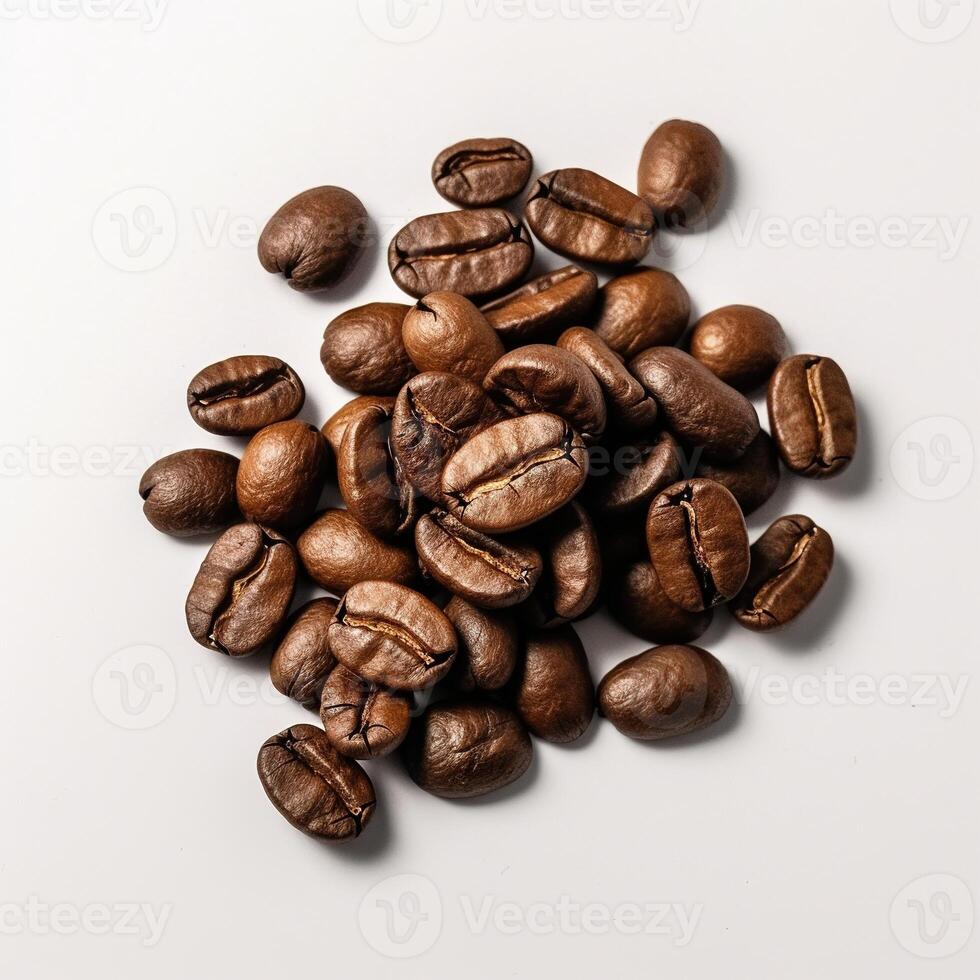 kaffe bönor isolerat på vit bakgrund. ai genererad. hög kvalitet Foto