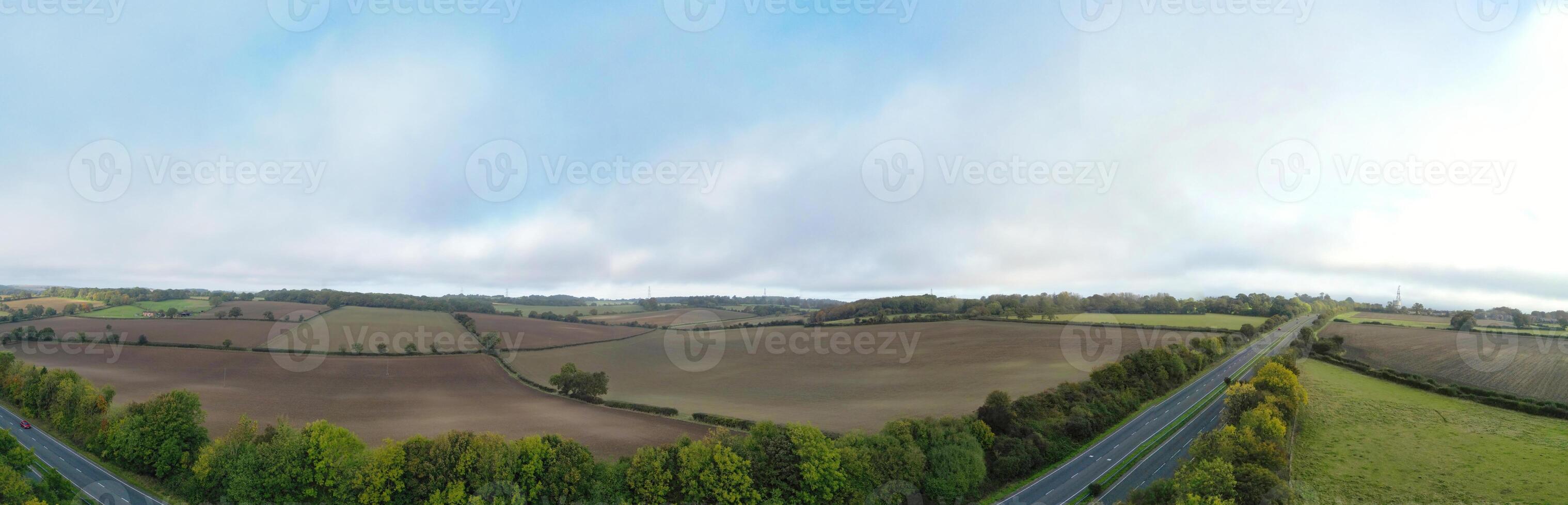 antenn panorama- se av skön landsbygden landskap av bedfordshire, england. förenad rike. foto