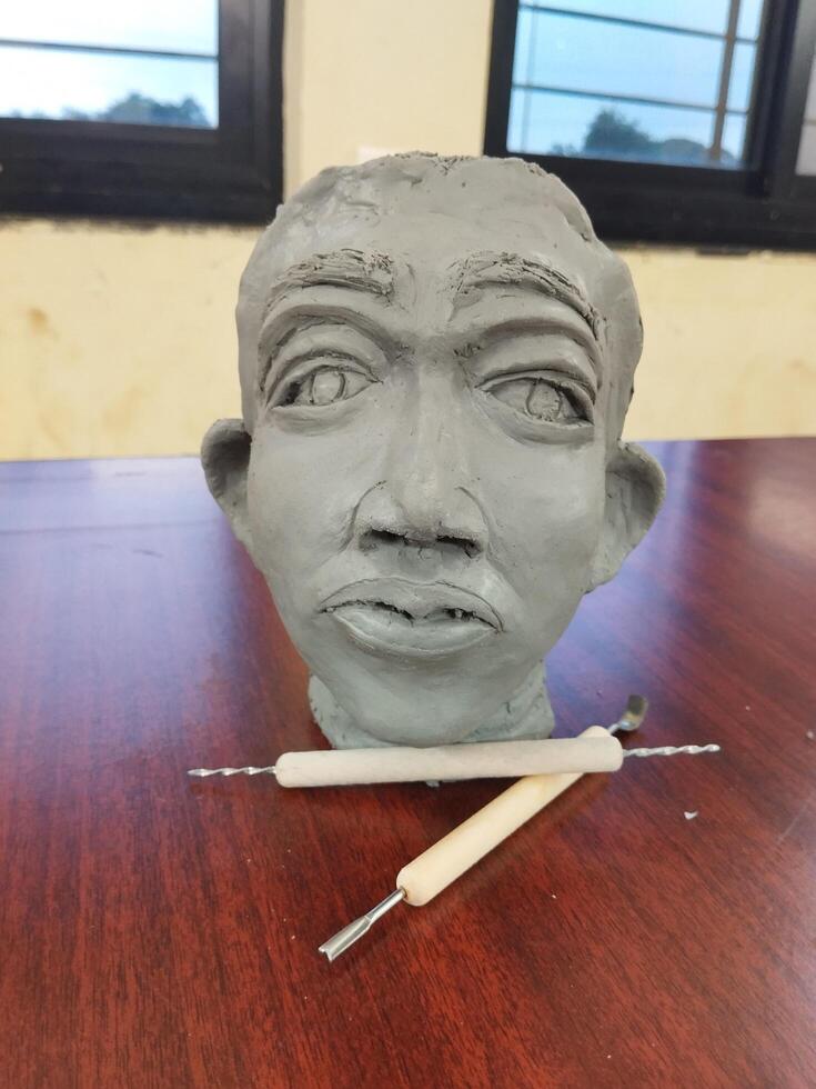 mänsklig huvud lera modell fri bild foto