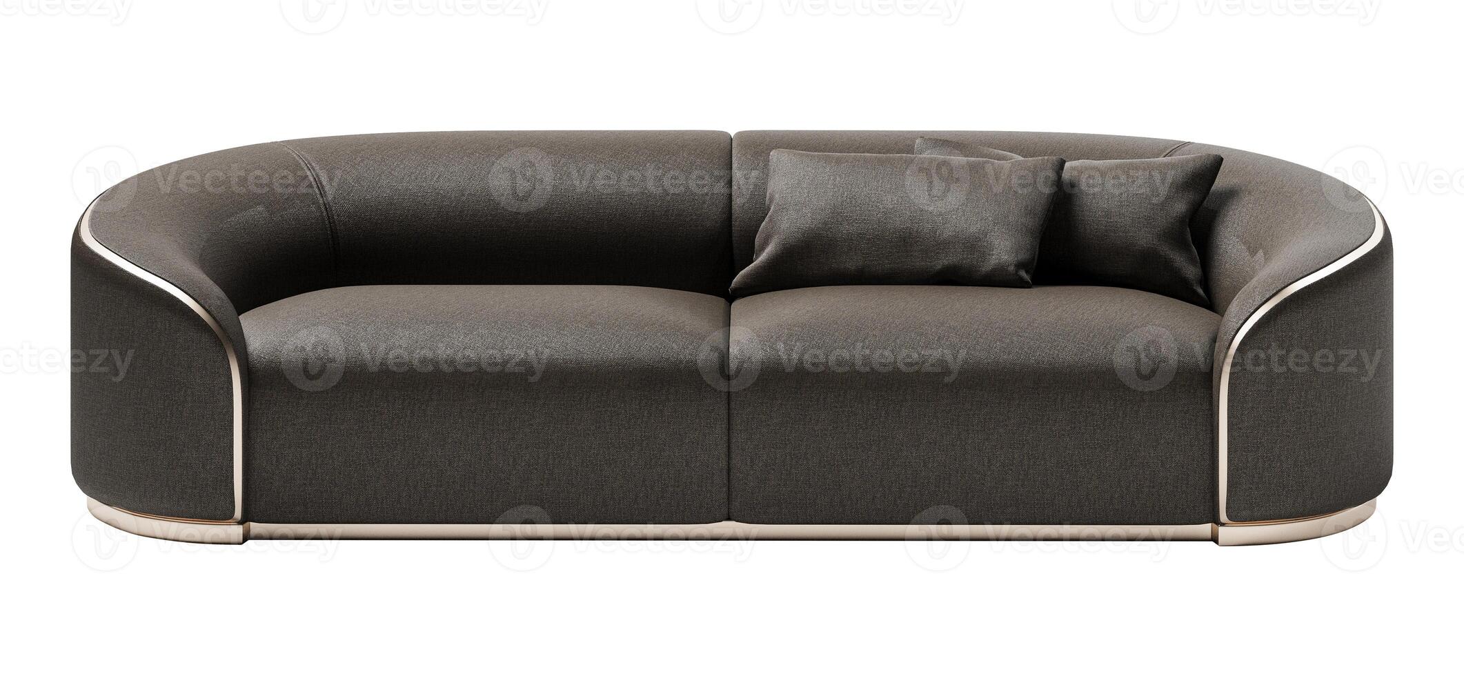 modern och lyx brun läder soffa isolerat på vit bakgrund. möbel samling foto