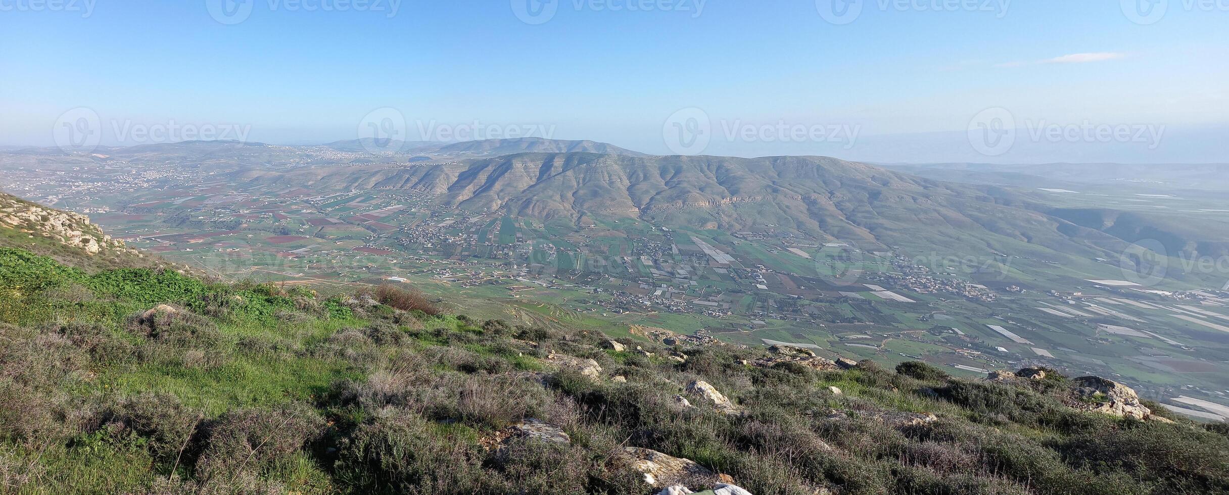 fantastiska landskap av Israel, utsikt över det heliga landet foto
