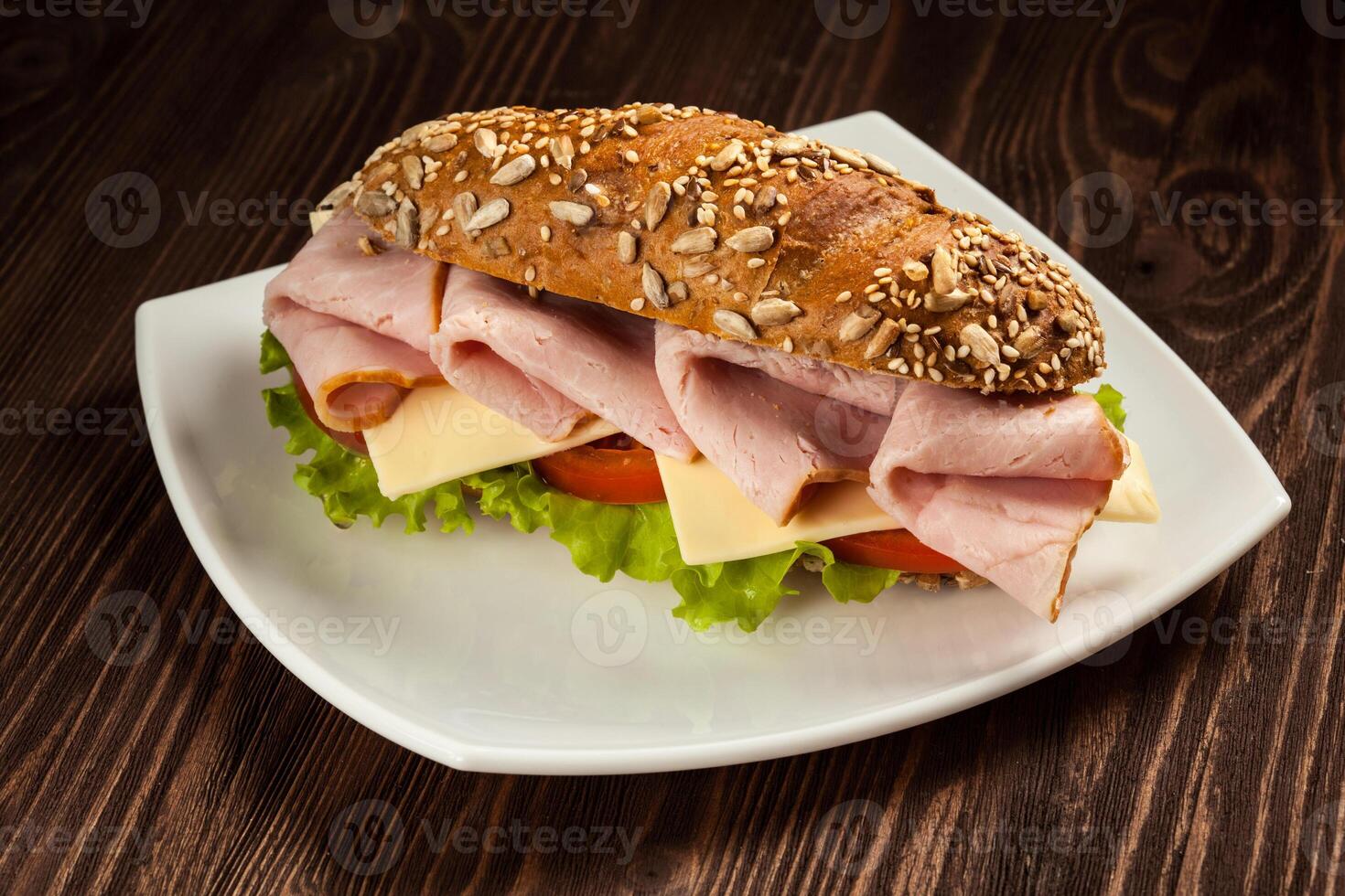 skinka smörgås stänga upp foto