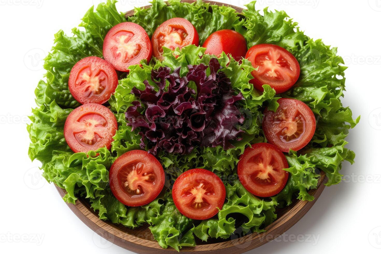 ai genererad blandad grönsaker sallad isolerat kök tabell professionell reklam mat fotografi foto