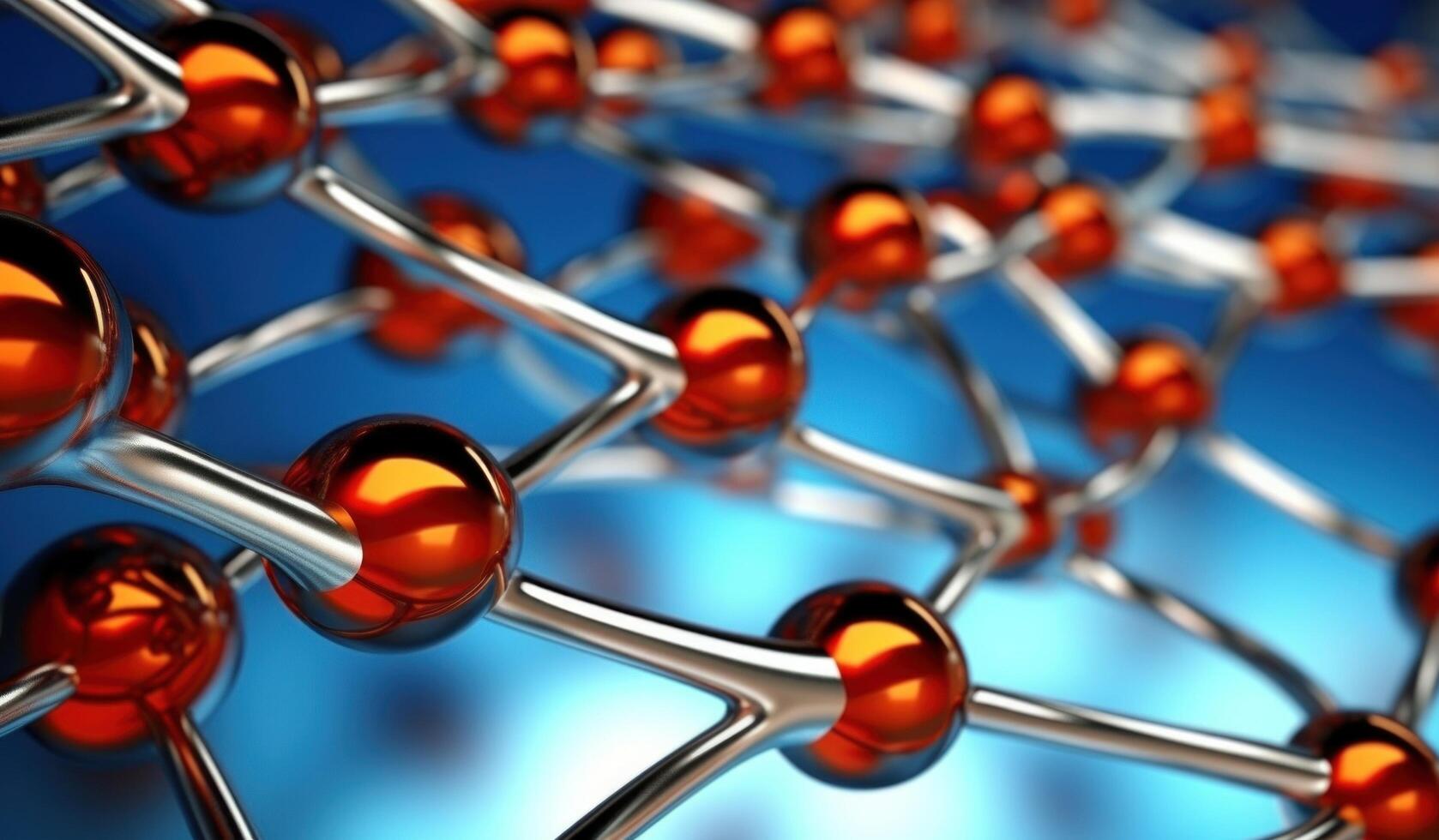 ai genererad aluminium och röd molekyl isolerat nanorör foto