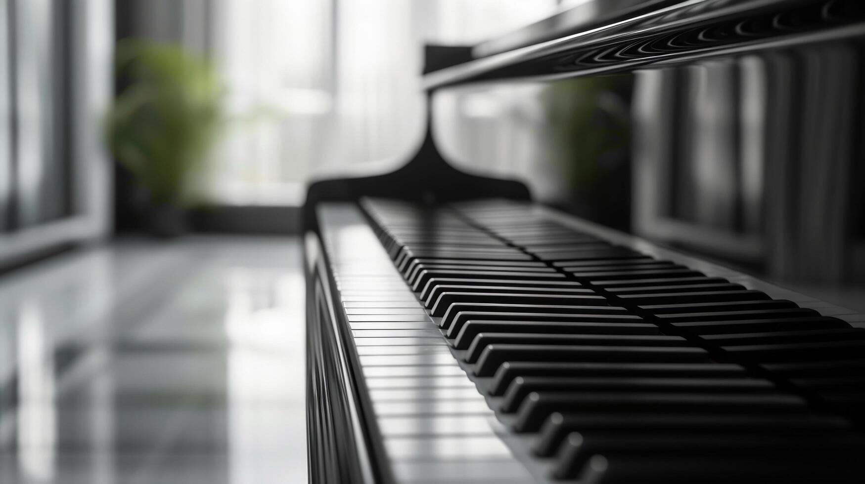 ai genererad elegant skildring av en elegant piano, fångande dess underskattat skönhet och melodisk potential foto