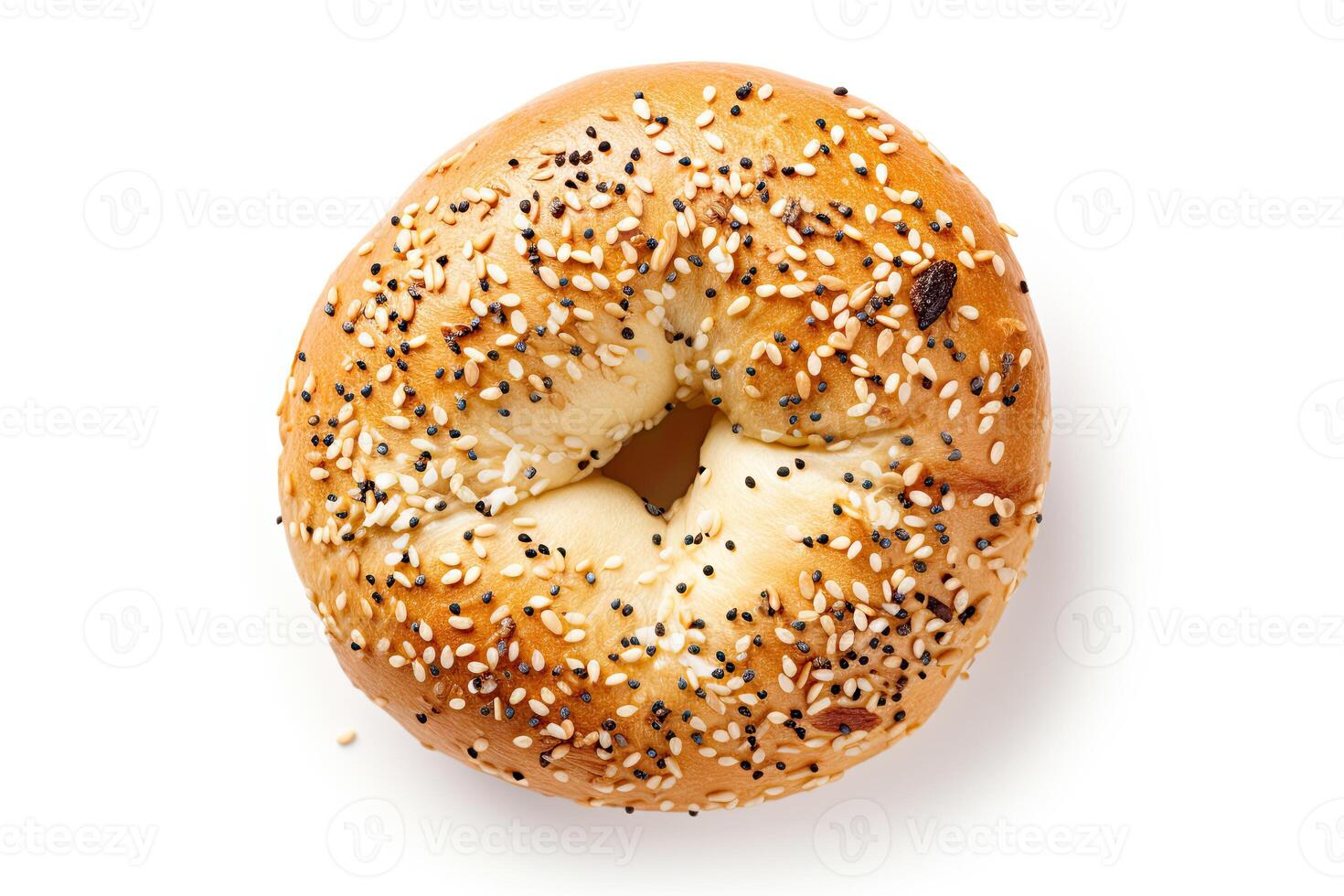 ai genererad bagel bröd stänga upp foto