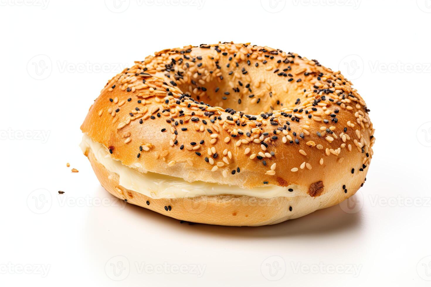 ai genererad bagel bröd stänga upp foto