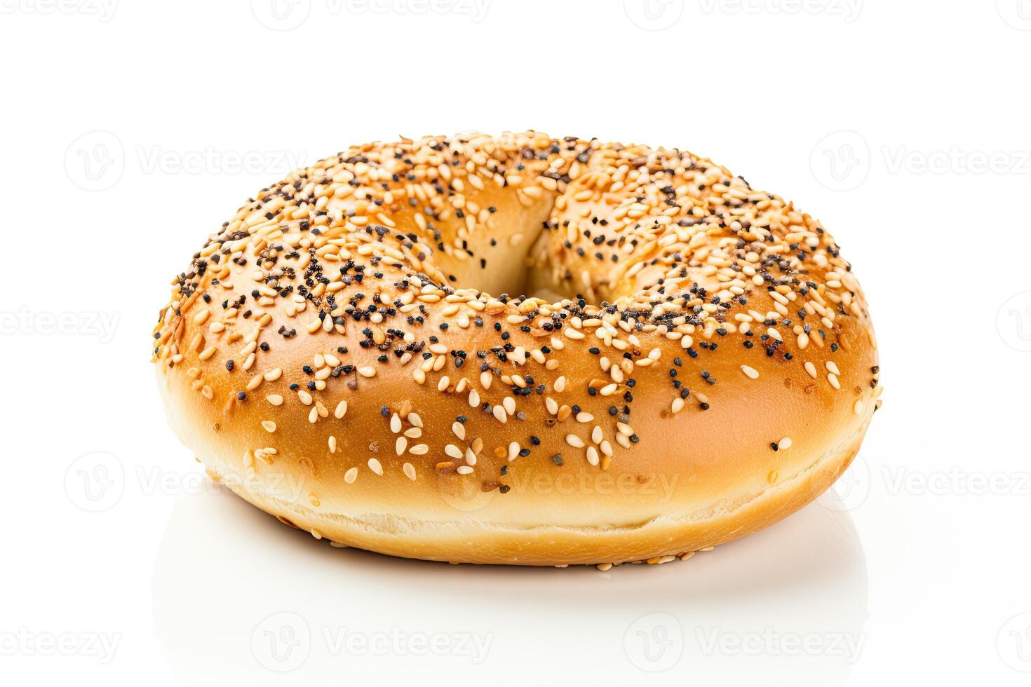 ai genererad bagel bröd stänga upp foto