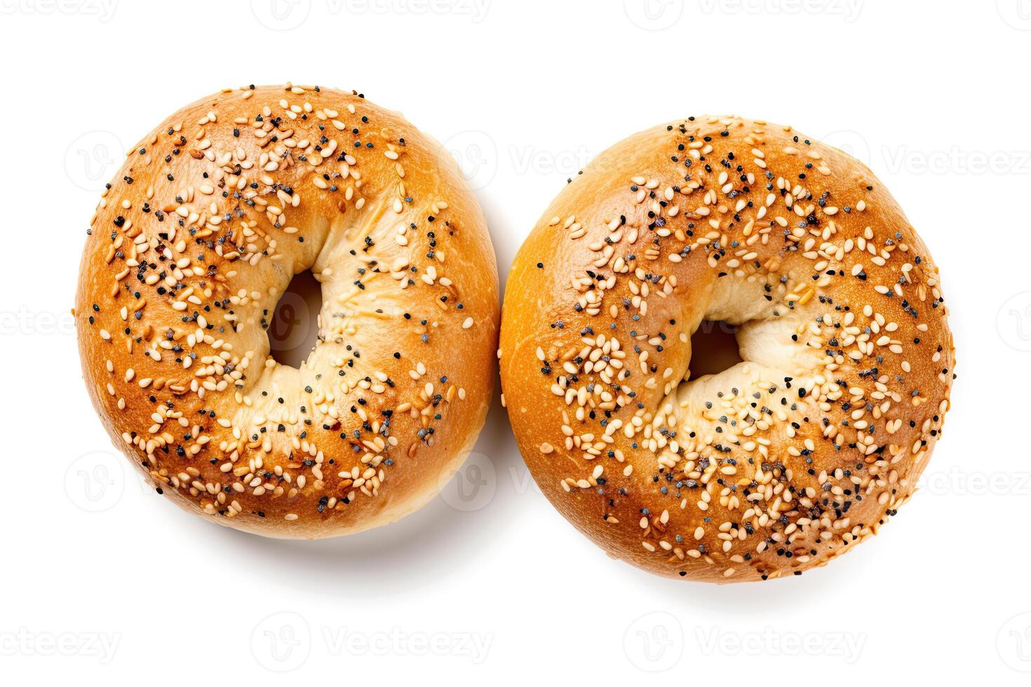 ai genererad bagel bröd stänga upp foto