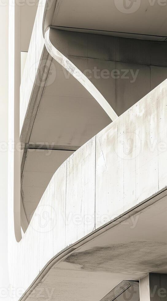 ai genererad modern vit betong byggnad. 3d framställa av abstrakt vit arkitektonisk byggnad med tömma Plats för text. foto