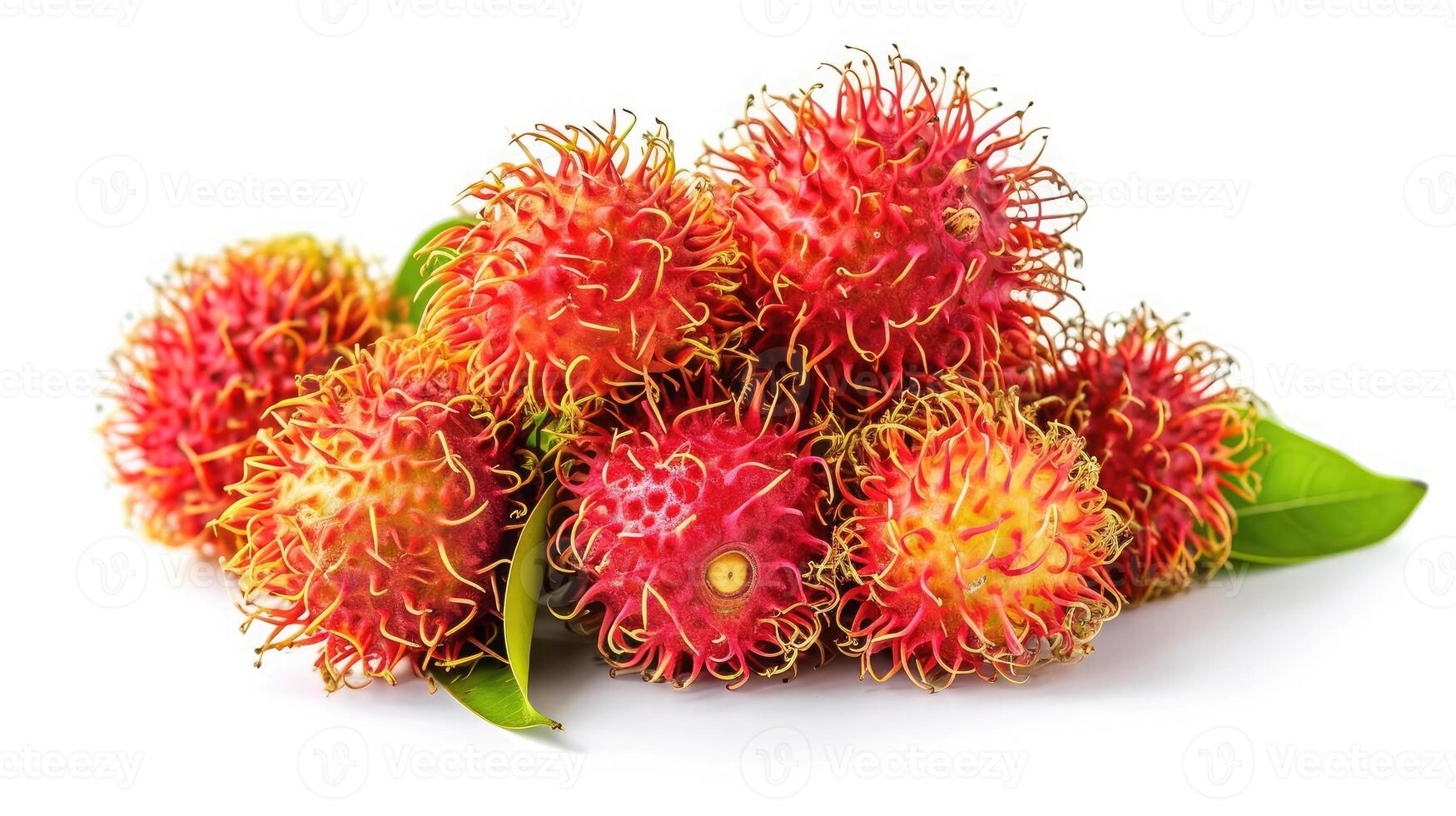 ai genererad rambutan på isolerat vit bakgrund. foto