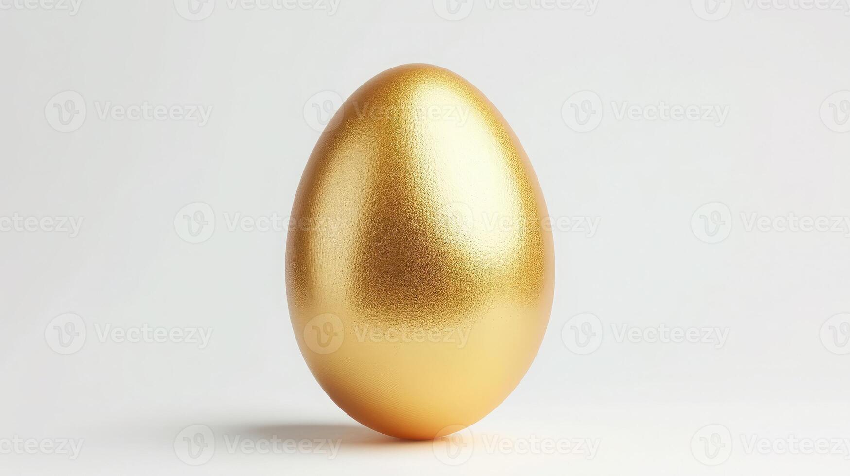 ai genererad ett gyllene ägg isolerat på vit bakgrund. konceptuell bild foto