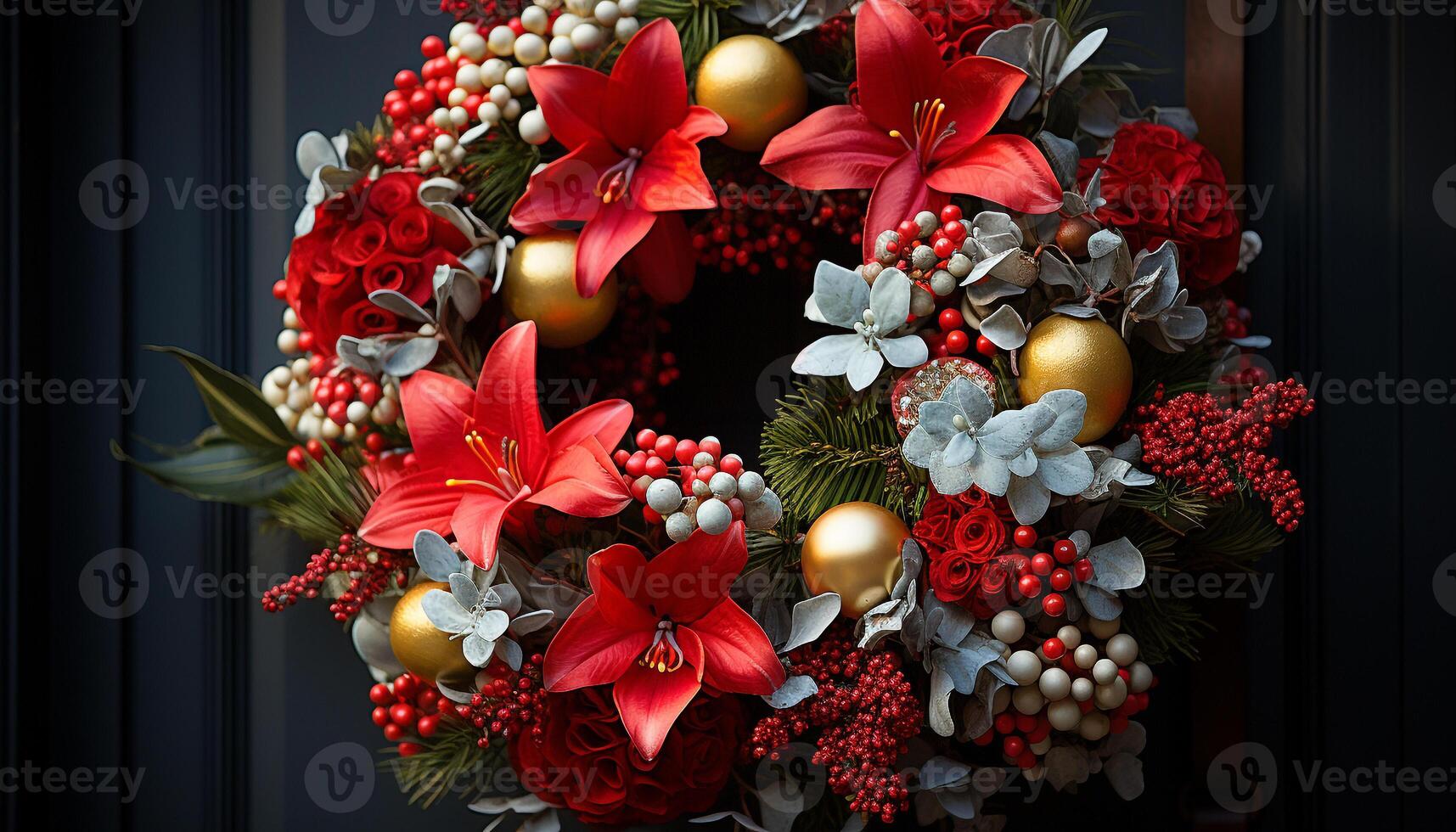 ai genererad jul dekoration, gåva, firande, natur, stänga upp, blad, säsong, vinter- genererad förbi ai foto