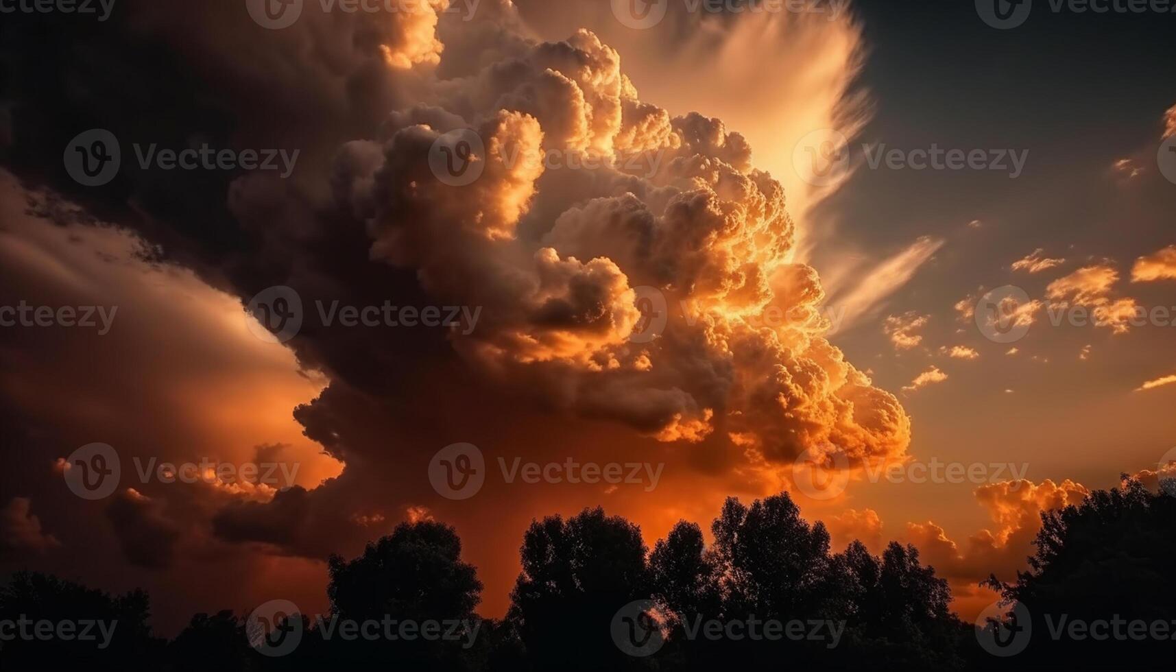 ai genererad vibrerande solnedgång himmel, natur skönhet i en lugn, lynnig landskap genererad förbi ai foto