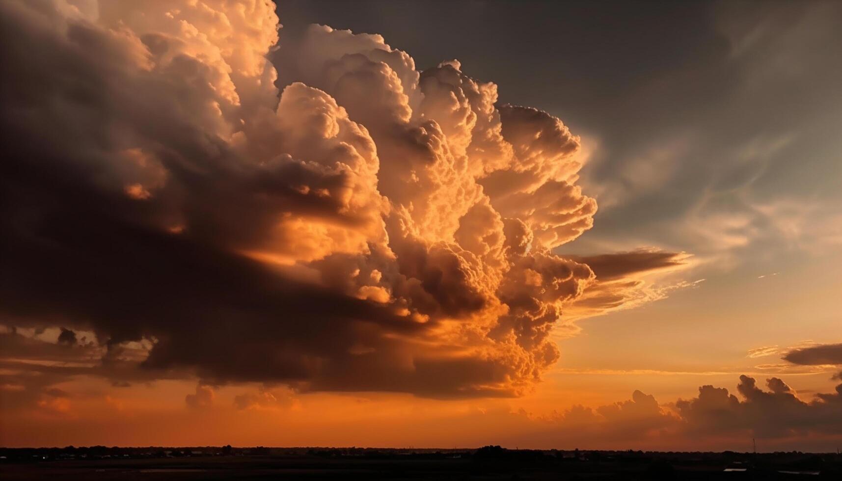 ai genererad vibrerande solnedgång himmel speglar lugn natur skönhet i panorama- landskap genererad förbi ai foto