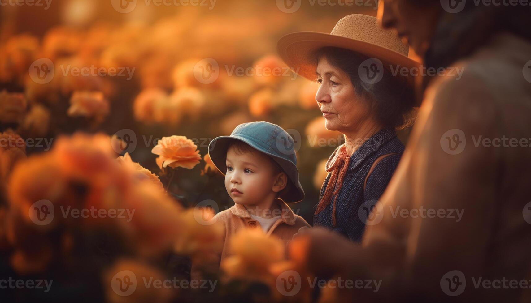 ai genererad familj njuter höst utomhus, leende Pojkar, lycka i natur genererad förbi ai foto