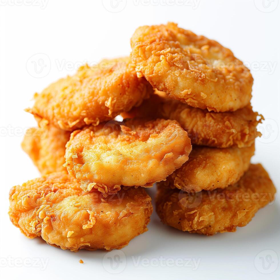 ai genererad kyckling nuggets isolerat på vit bakgrund foto