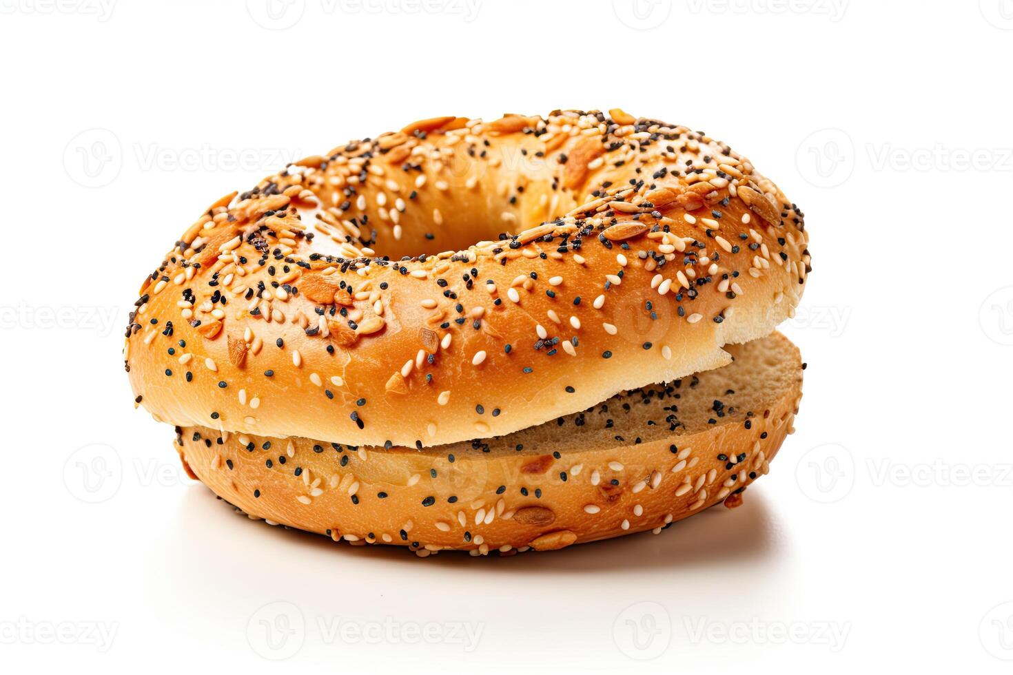 ai genererad bagel bröd stänga upp foto