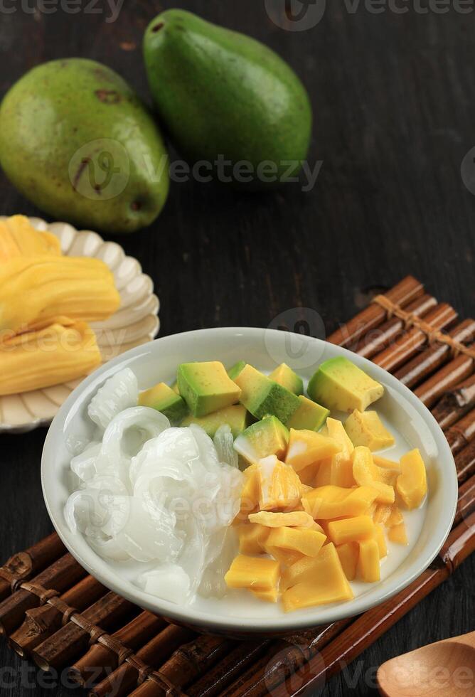 is telefon eller es kassör, indonesiska frukt cocktail foto