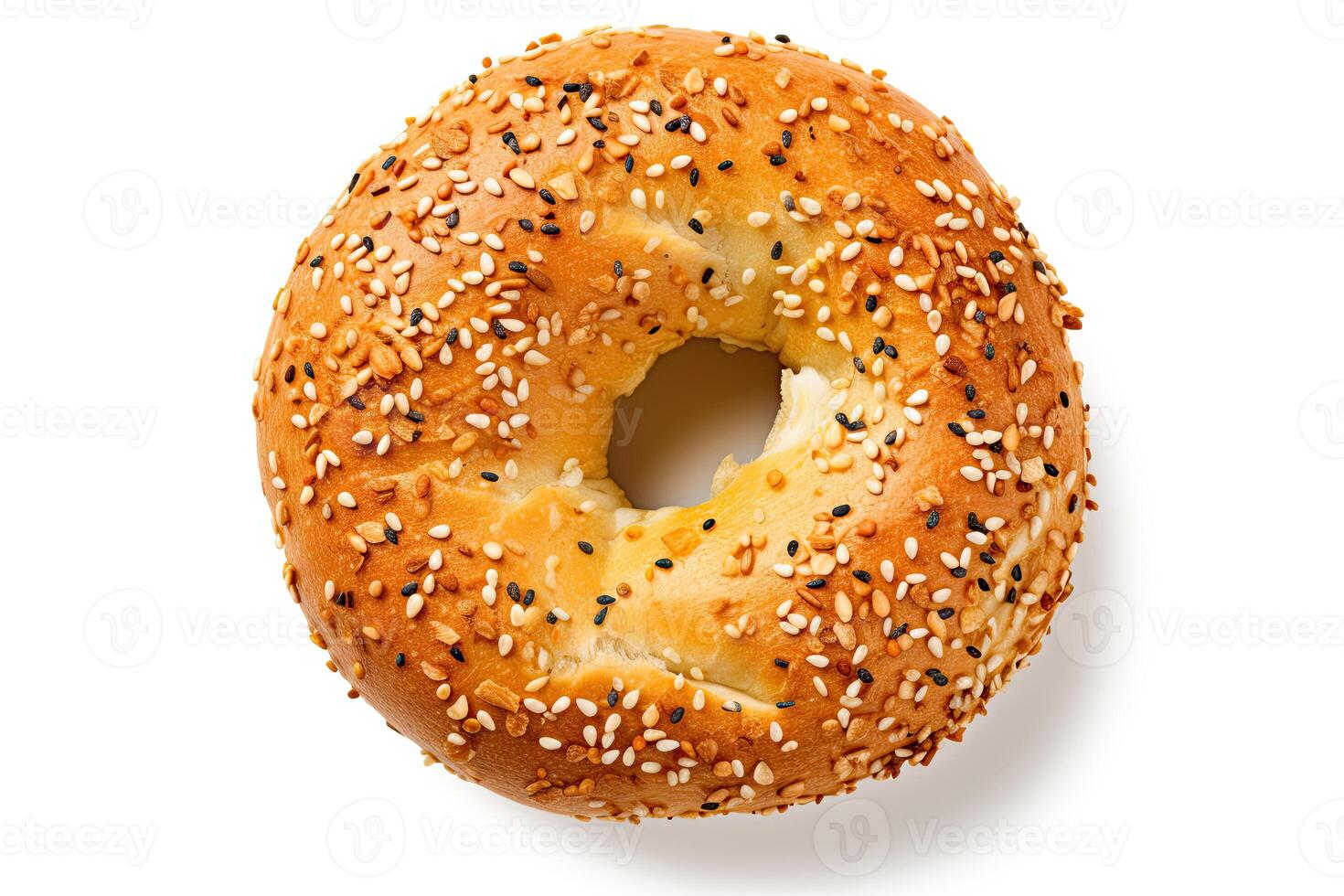 ai genererad bagel bröd stänga upp foto