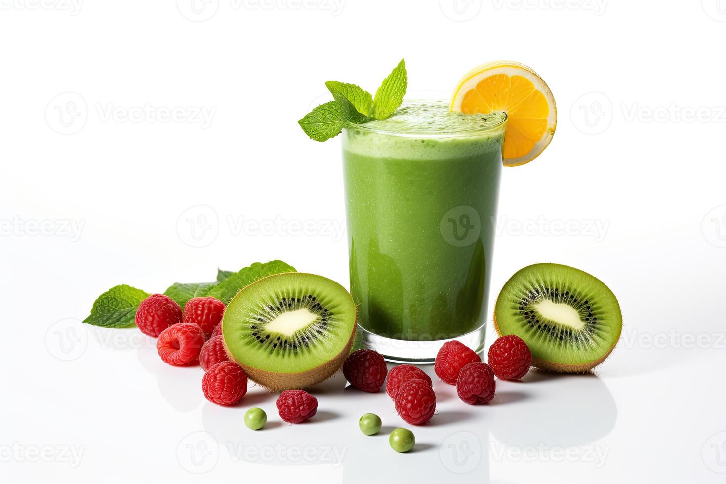 ai genererad kiwi grön smoothie foto