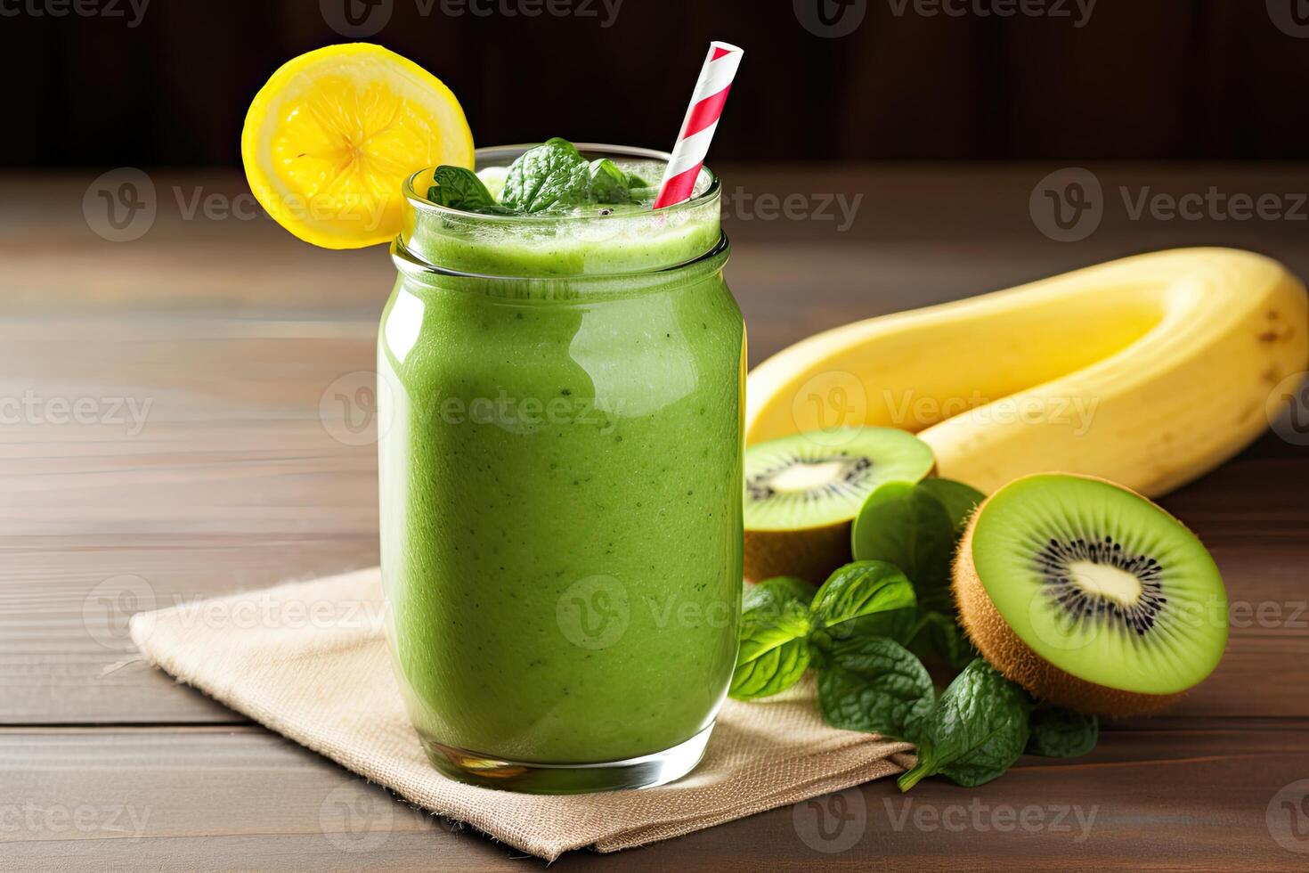 ai genererad kiwi grön smoothie foto