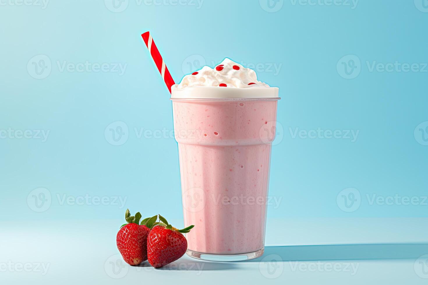 ai genererad jordgubb milkshake stänga upp foto