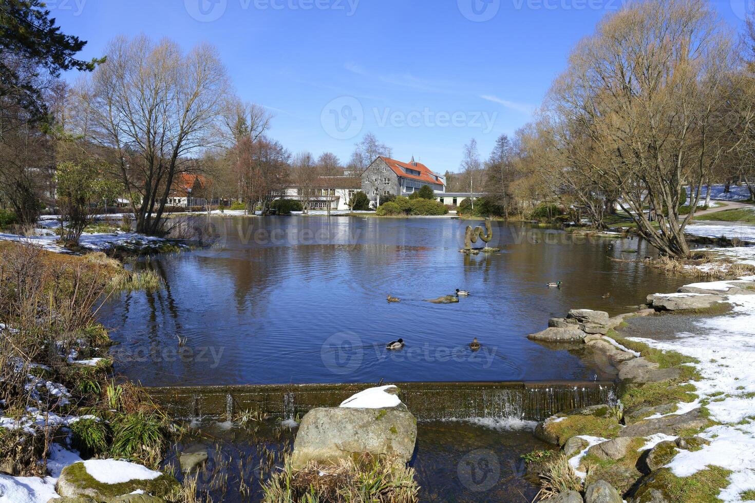 braunlage hälsa tillflykt parkera sjö, harz, Niedersachsen, Tyskland foto