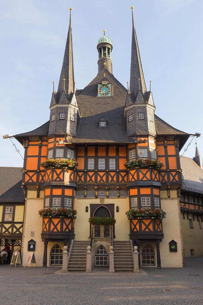 wernigerode, Tyskland - 2015, Wernigerode stad hall, harz, saxony anhalt, Tyskland foto