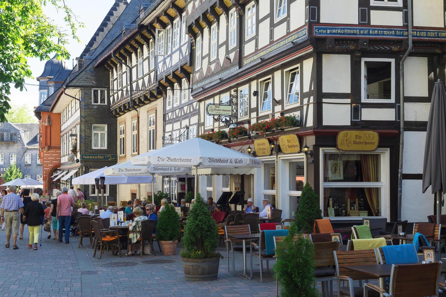 goslar, Tyskland, 2015, halv timrad hus, goslar, harz, lägre Sachsen, Tyskland, unesco värld arv webbplats foto