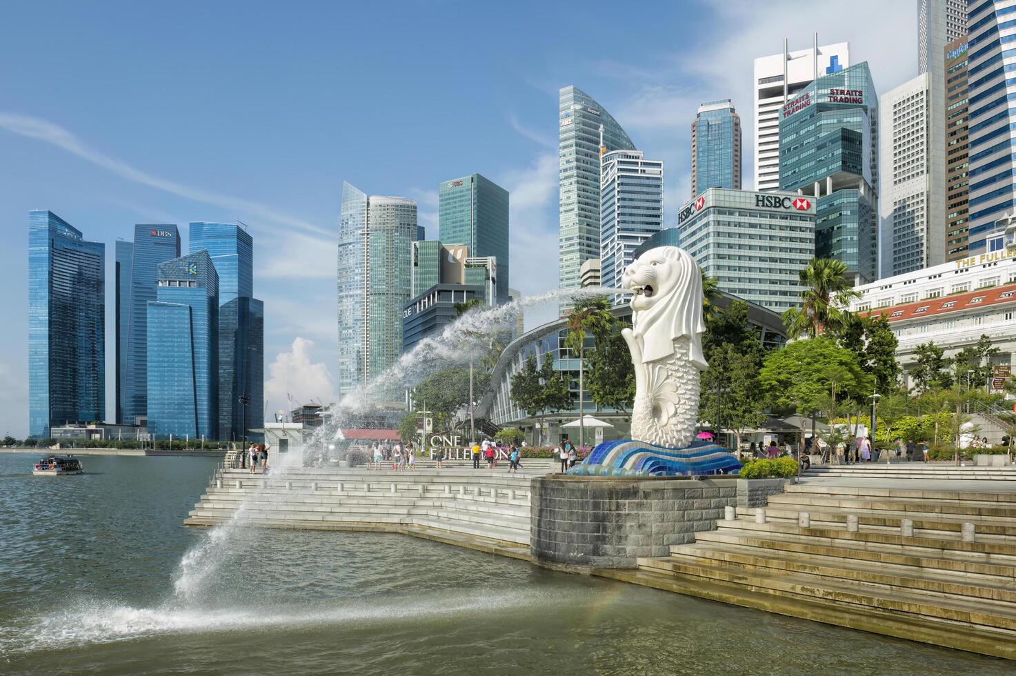 singapore, singapore, 2014, de merlion, stad symbol, singapore, Asien foto
