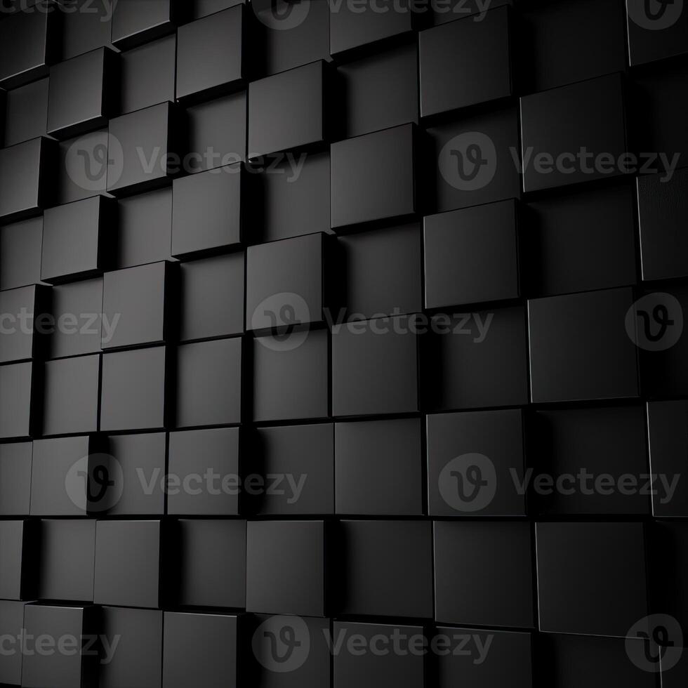 ai genererad abstrakt bakgrund tillverkad av svart glansig kuber, ai generativ foto