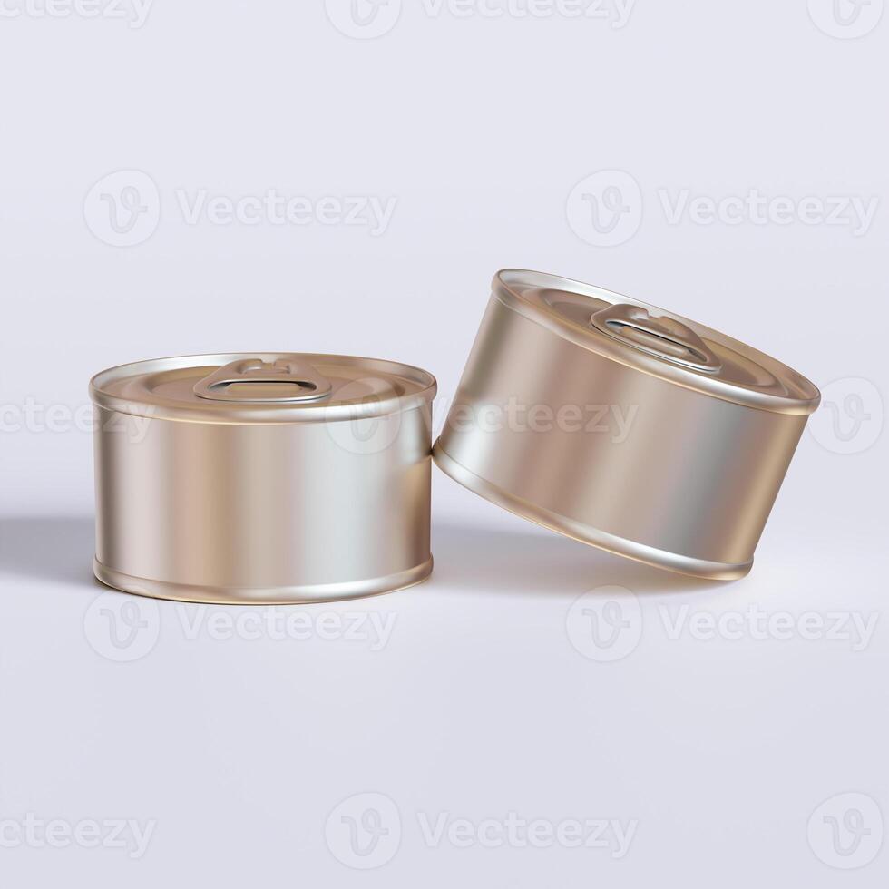 vit tom tenn kan guld metall tenn kan med nyckel, konserverad mat. isolerat med klippning väg. för attrapp samling foto