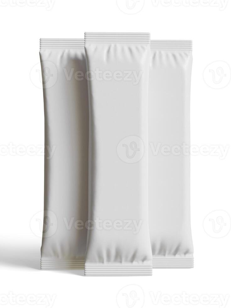 realistisk vit tom mall förpackning folie våt våtservetter påse mat förpackning kaffe, salt, socker, peppar, kryddor, sötsaker. mall för falsk upp samling foto