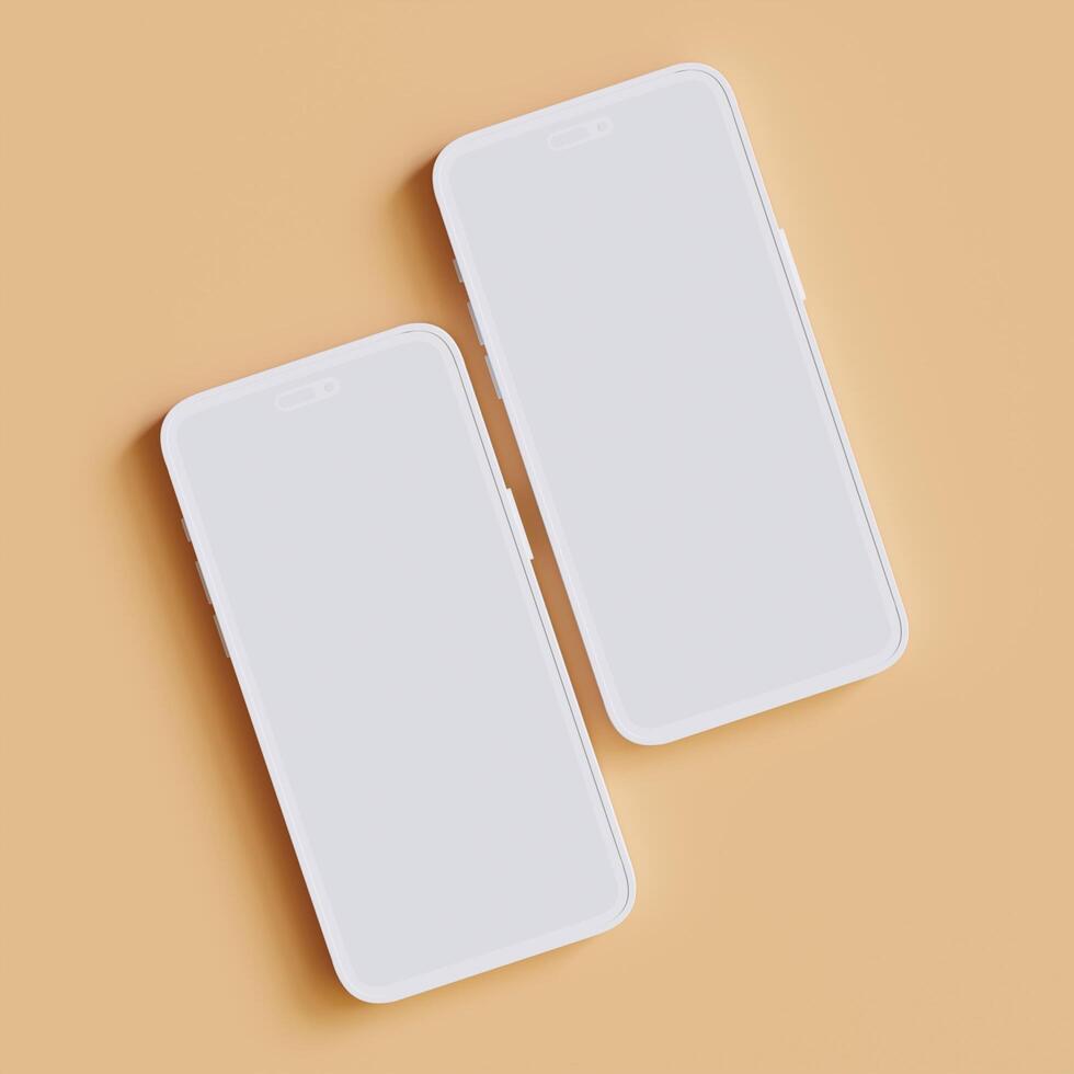 minimalistisk modern lera för attrapp samling smartphones för presentation, Ansökan visa, information grafik foto