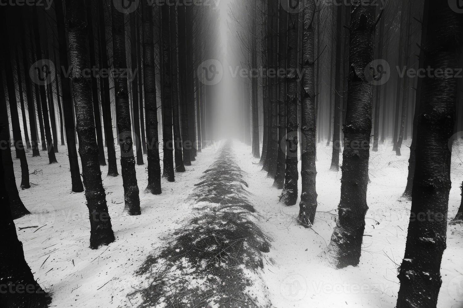 ai genererad skrämmande grön mörk skog natur professionell fotografi foto