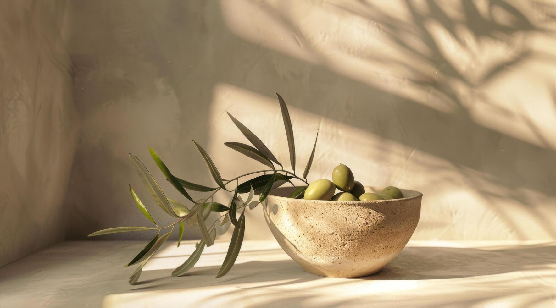 ai genererad en pott som innehåller ett oliv eller två liggande på dess sida foto