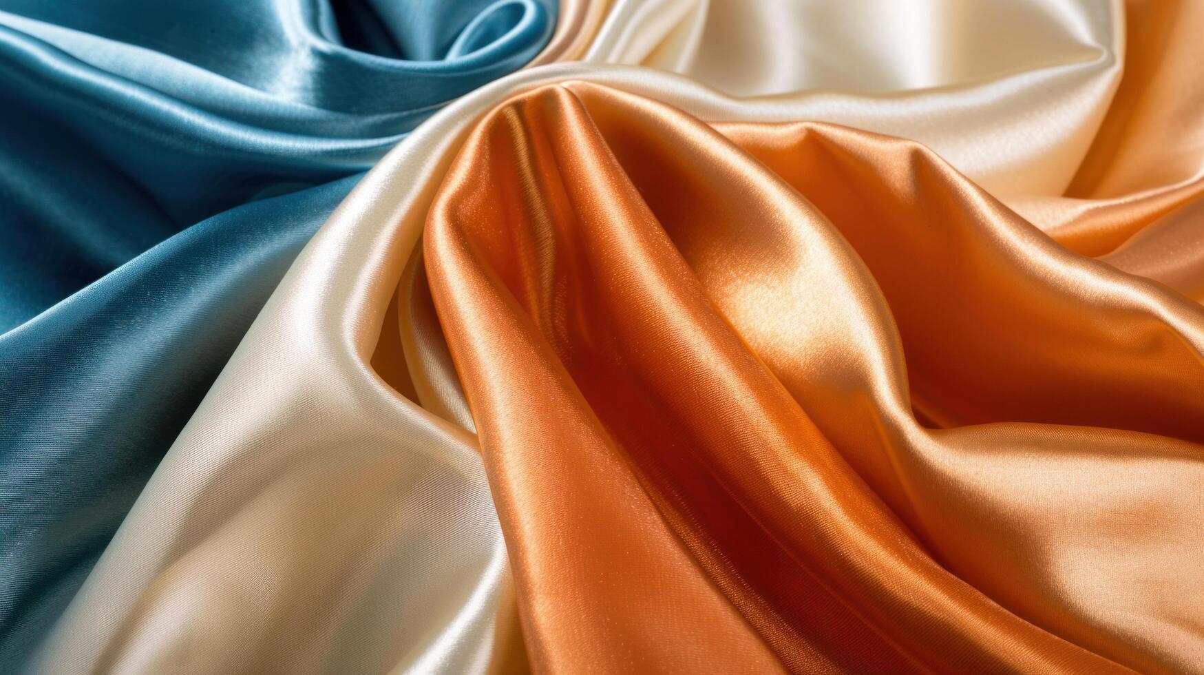 ai genererad fängslande satin texturer form ett abstrakt design i levande färger, utsöndrar livskraft och elegans foto