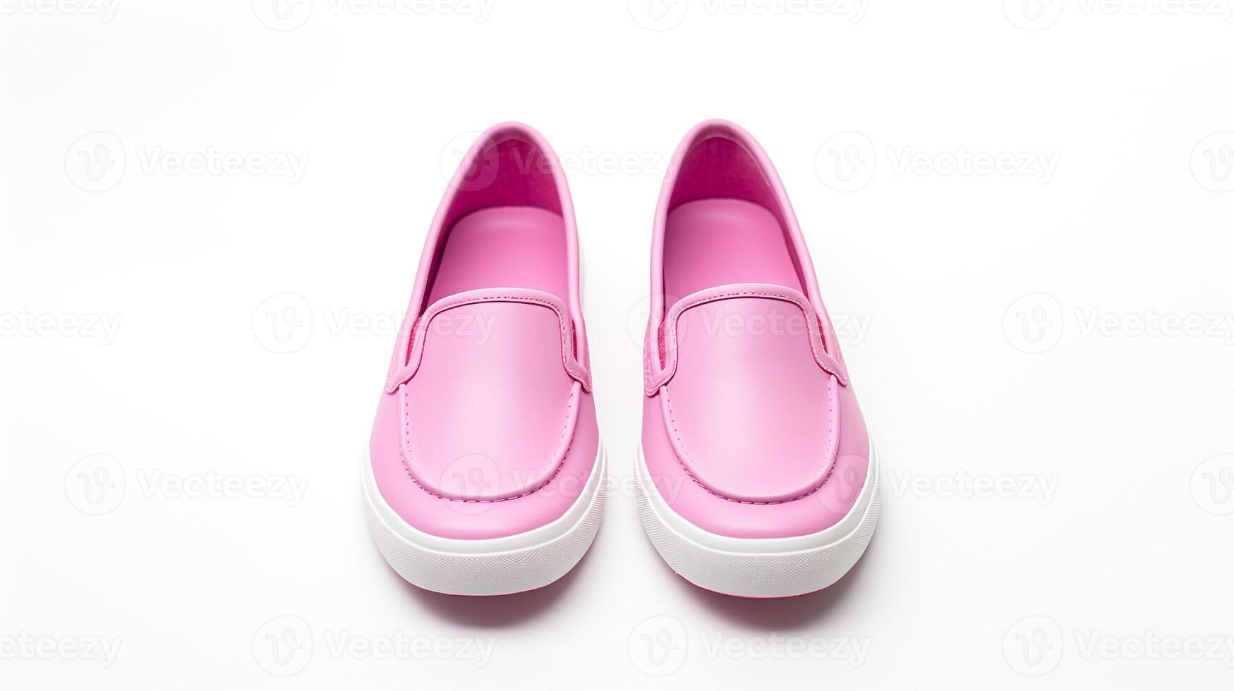 ai genererad rosa mockasiner skor isolerat på vit bakgrund med kopia Plats för annons. generativ ai foto