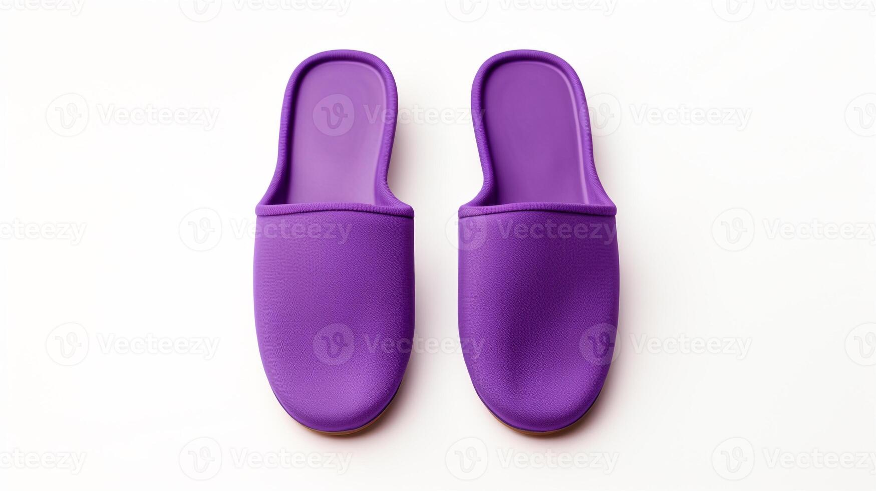 ai genererad violett tofflor skor isolerat på vit bakgrund med kopia Plats för annons. generativ ai foto