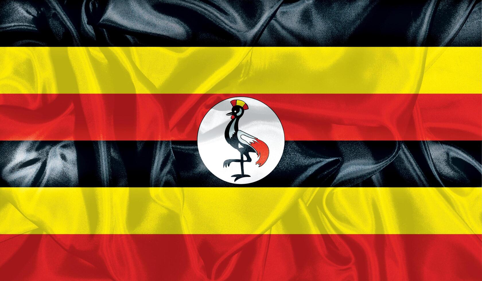 flagga av uganda realistisk design foto