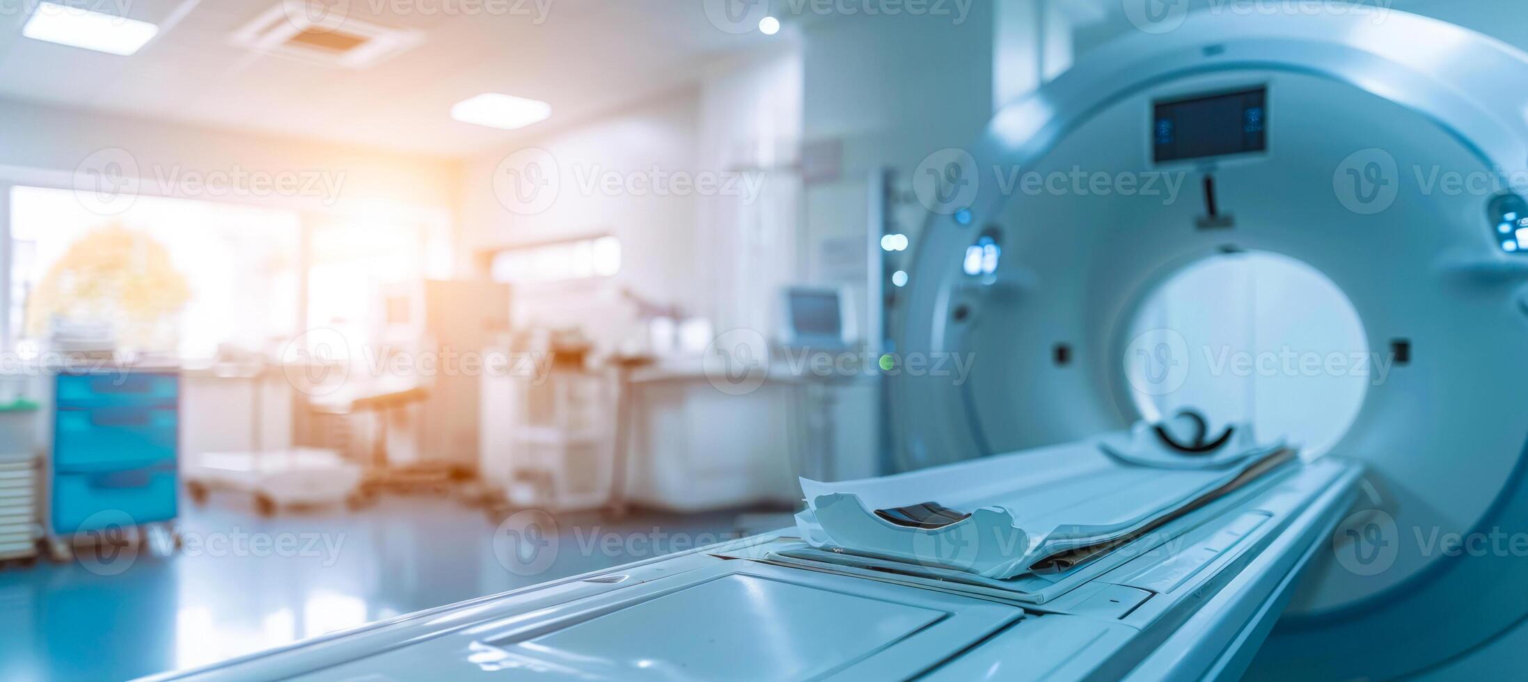 ai genererad modern sjukhus mri ct läser in medicinsk avbildning maskin till diagnostisera patienter foto