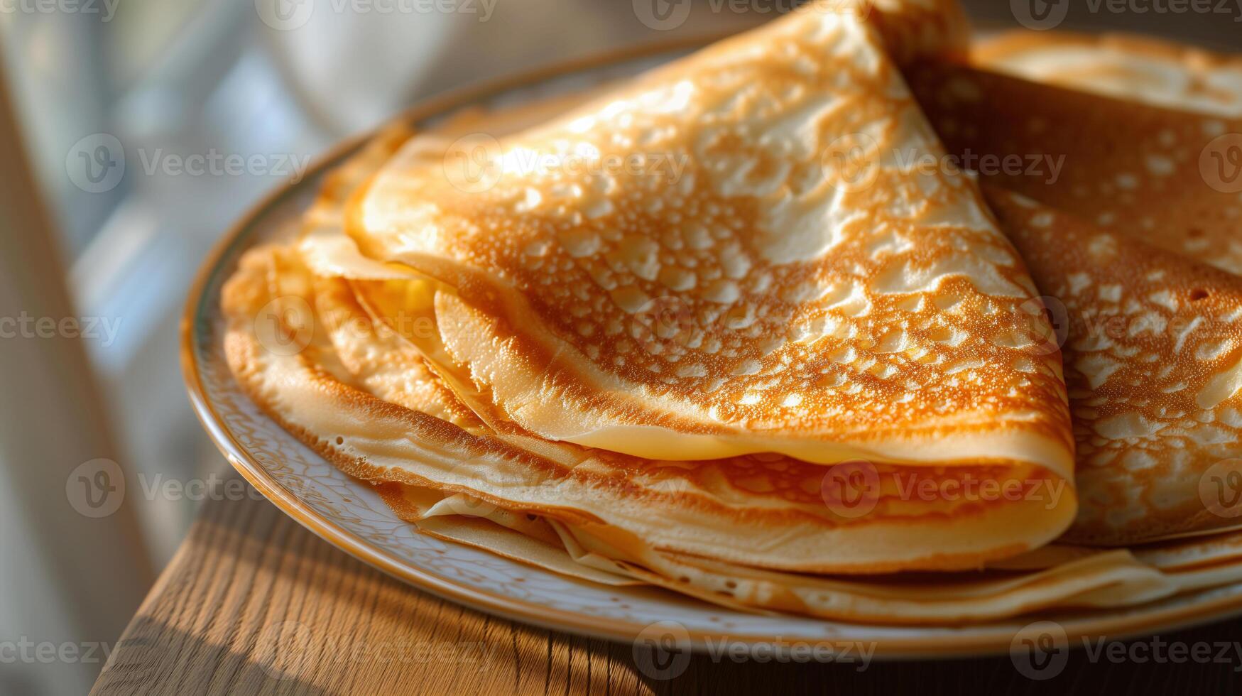 ai genererad tunn pannkakor. traditionell ryska maträtt blin stänga upp. maslenitsa pannkaka vecka firande.. foto