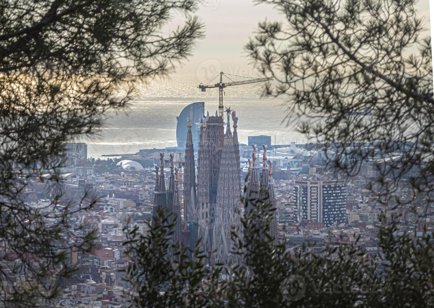 barcelona landskap med sagrada familia prov foto