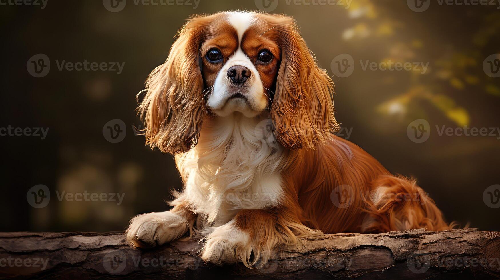 ai genererad förtjusande hundar stolt kung charles spaniel ai genererad foto