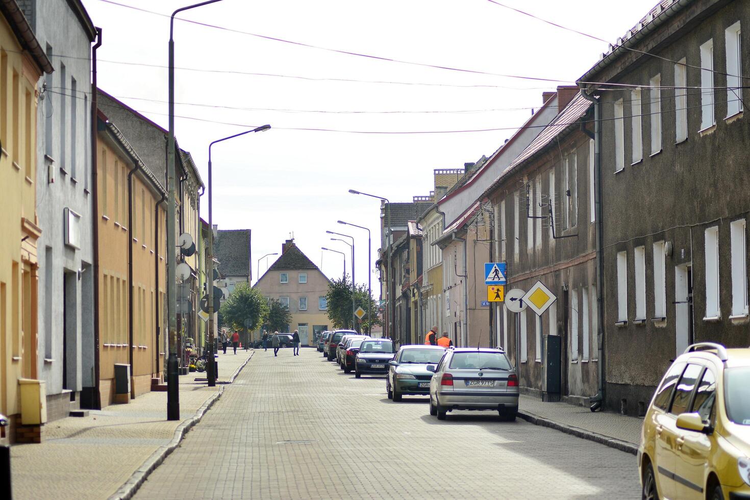 gammal stad byggnader i en små stad. foto