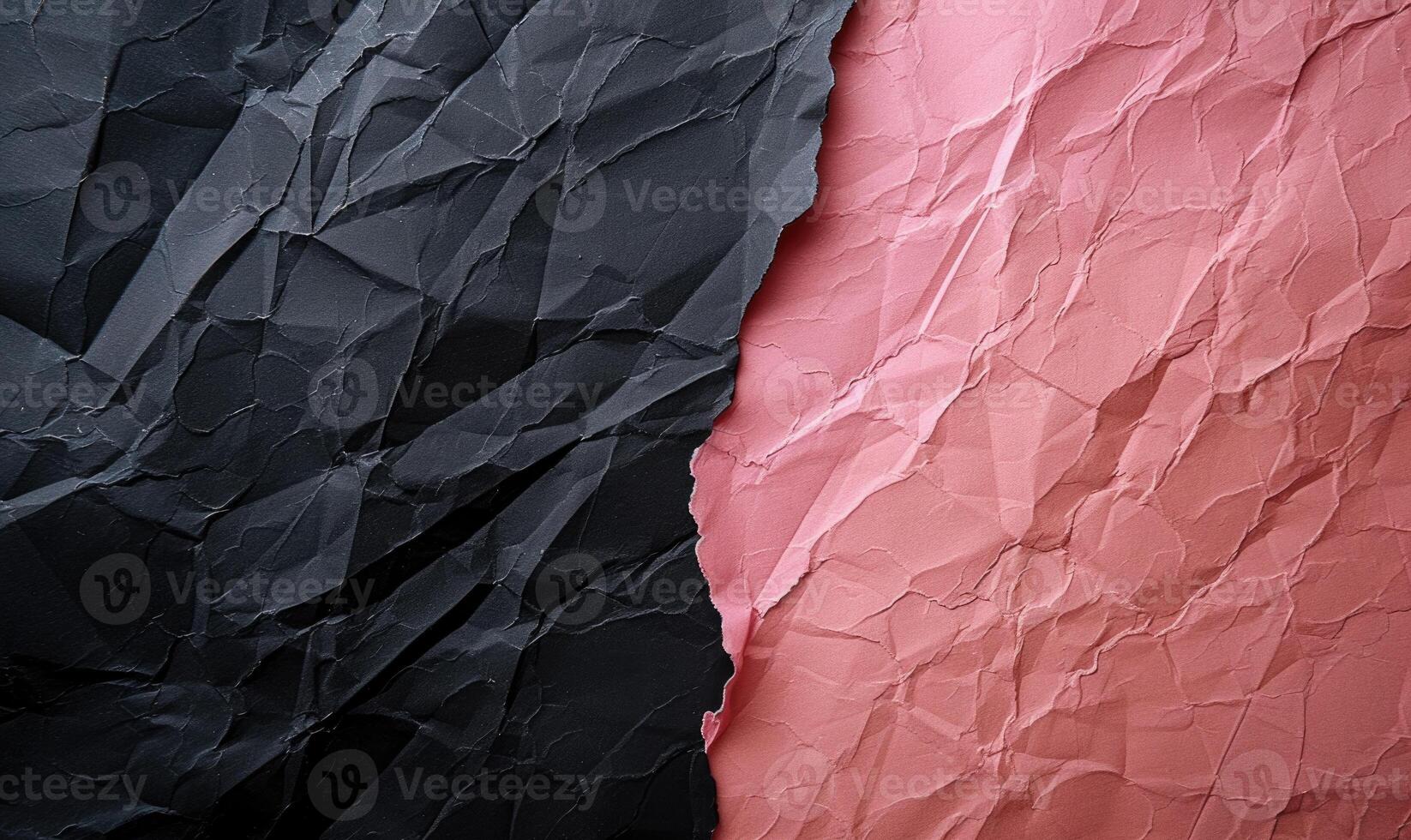 ai genererad rosa och svart skrynkliga papper bakgrund med kopia Plats för design foto