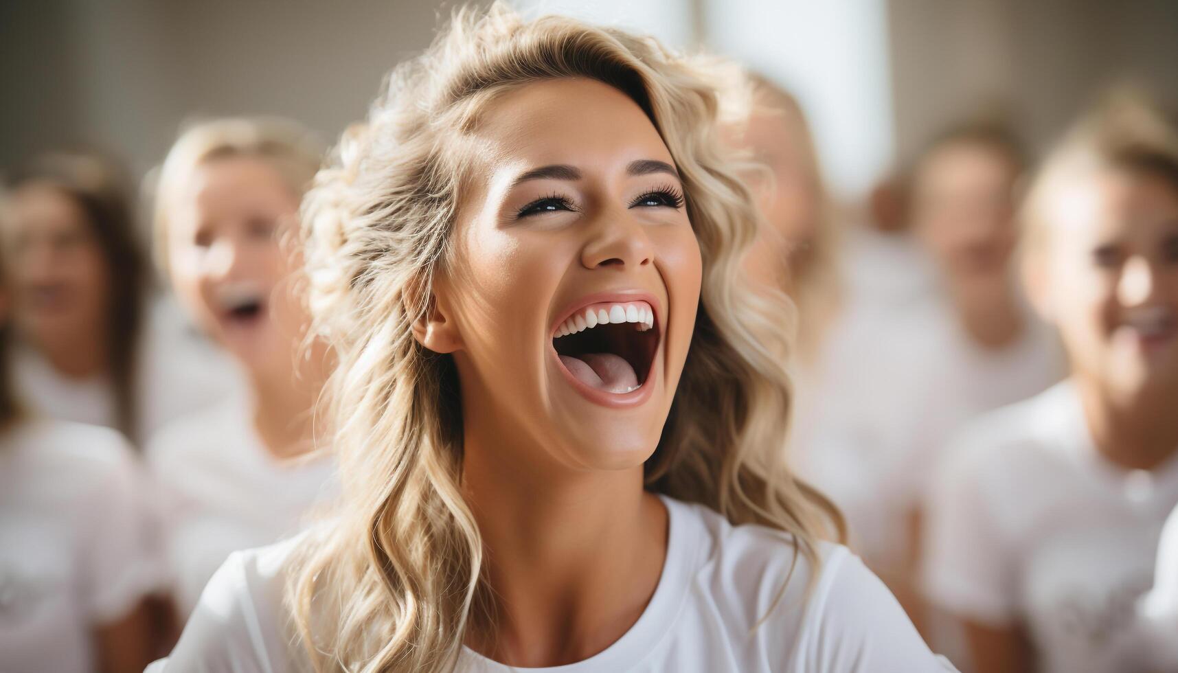 ai genererad en glad grupp av studenter leende, njuter inlärning tillsammans genererad förbi ai foto